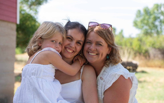 Au pair mit Gastmädchen und Gastmutter