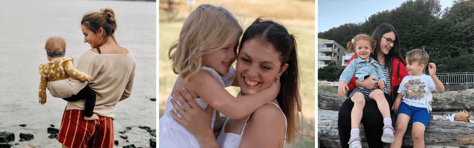 Collage mit drei Fotos mit Au pair und Gastkindern