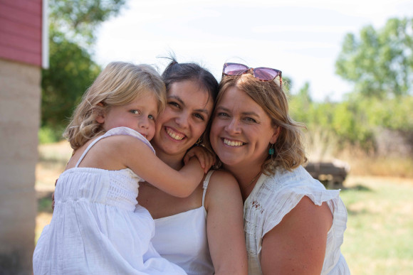 Au pair mit Gastmädchen und Gastmutter